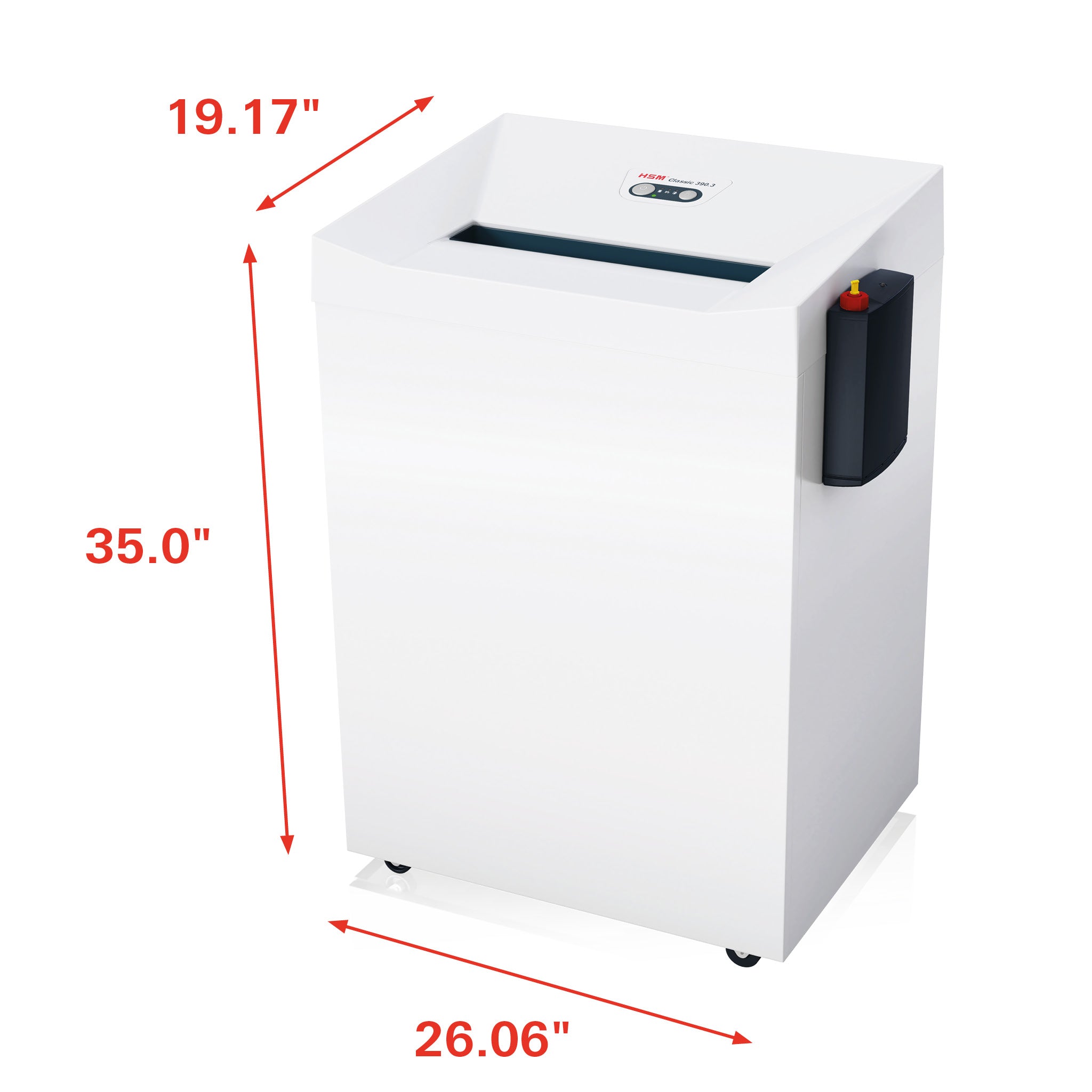 HSM Classic 390.3 Level P-7 Micro Cut Shredder with Automatic Oiler